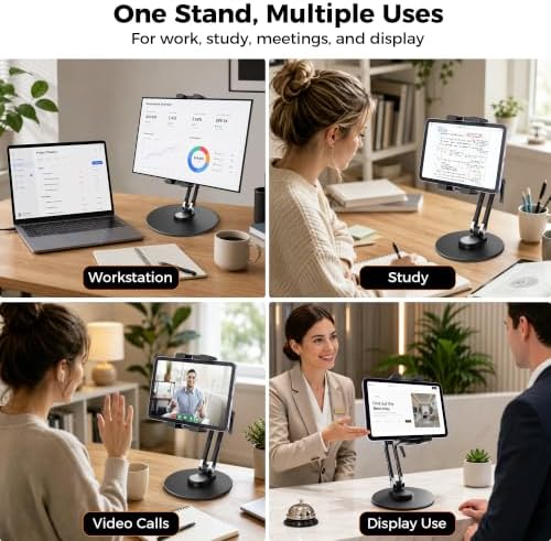 Portable Monitor Stand for Desk, Heavy Duty Adjustable Tablet Stand Holder