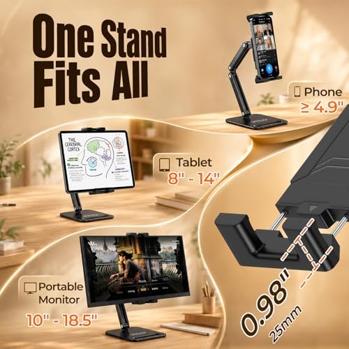 Urmust Dual Arm 15.6" Portable Monitor Stand with 360° Rotating Base B-M