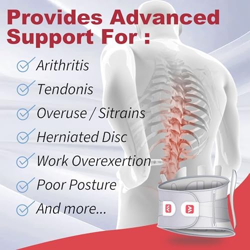Back Brace for Lower Back Pain Relief - Lumbar Support Belt with 8 Zoned Support Bars, Adjustable Strap & Breathable 3D Knit for Men & Women, Sciatica Herniated Disc Support