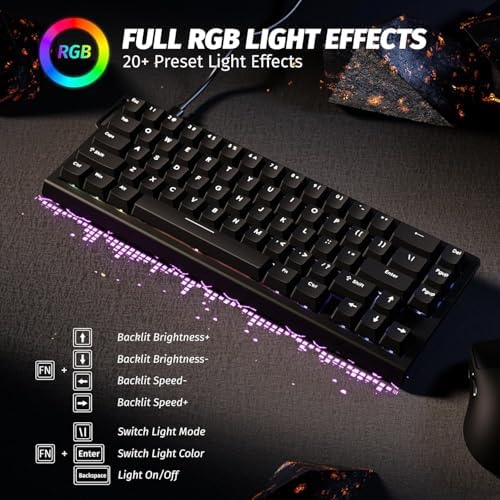 ATTACK SHARK X68 HE RT Mechanical Gaming Keyboard 60% Wired TKL-Black