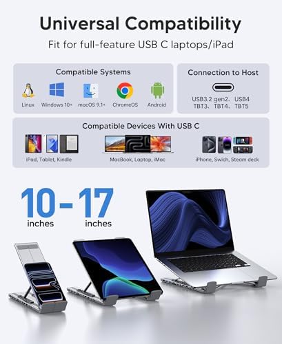 Mukiya Laptop Docking Station Stand,11 in 1 Laptop Dock Stand with 4K HDMI