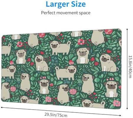 Large Rubber Mouse Pad 16 X 29.5 Inches, Desk Mat with Non-Slip Base