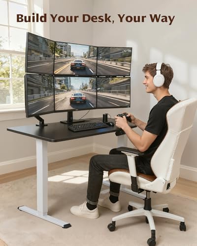TOPSKY Dual Motor Standing Desk Frame, 225 lbs Capacity, White