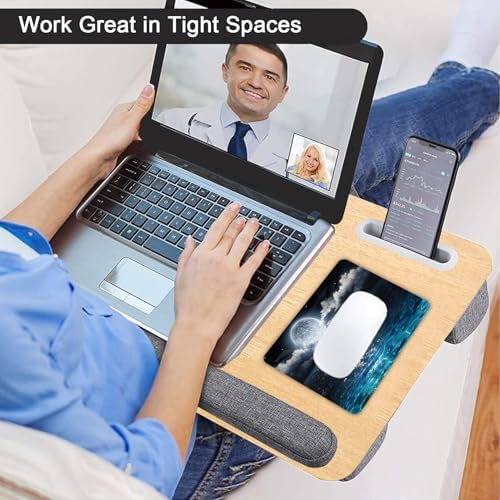 Small Mouse Pad, Mini Mouse Pad 6 X 8 Inch with Non-Slip Rubber Base for Keyboard Tray Laptops Wireless Mouse Home Office Travel, Washable & Portable (Moon and Ocean)