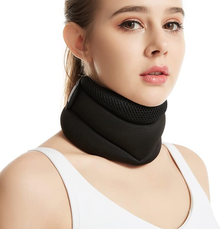 Neck Support Brace for Neck Pain and Support, Soft Foam Cervical Collar for Sleeping, Adjustable Neck Brace for Women and Men Cervical Spine Pressure Relief, Keep Vertebrae Stable and Aligned (M)