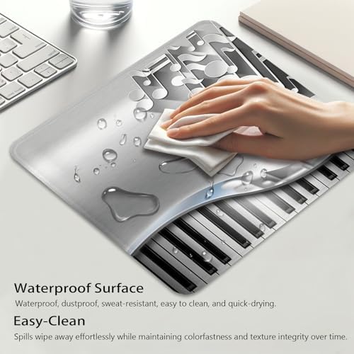 Musical Elegance Piano Keys and Notes Mouse Pad, Cute Durable Desk Mat
