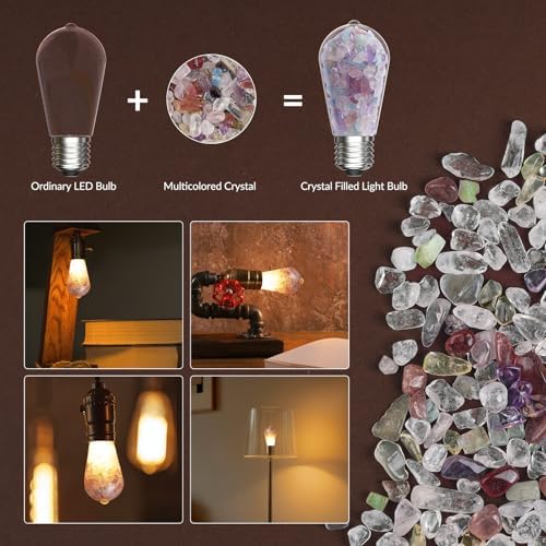 Lustaled Vintage Table Lamp, E26 Retro Lamp with 5W E26 LED Bulb, 3000K Warm White Industrial Style Nightlight Antique Lamps for Cafe Bar Bedroom Living Room Decor Entryway, Non Dimmable