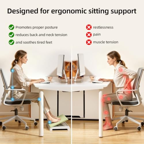 JOYZAN Foldable Foot Rest for Under Desk Footstool with Massage Roller