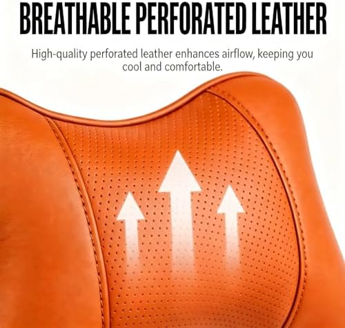 Car Pillow for Driving Seat Soft Leather Headrest Neck Support 2PCS