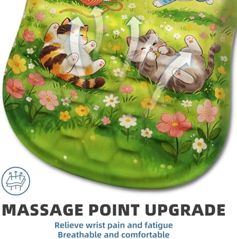 Ergonomic Mouse Pad with Wrist Rest, Memory Foam Wrist Support,Massage Bump