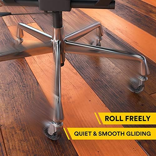 Office Chair Caster Wheels Replacement Set - 3" Heavy Duty Desk Chair Rollers for Hardwood Floors - 650 lbs Load Capacity, 5 Pack (Silver/Clear Wheel)