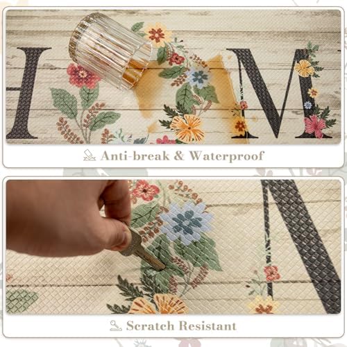 KIMODE Kitchen Mats for Floor Cushioned Anti Fatigue 2PCS Kitchen Rugs