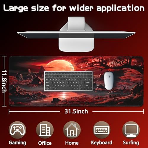 Mouse Pad Gaming - Desk Mat for Keyboard and Mouse - Large Mouse Pads for Desk, Gaming Mousepad with Non-Slip Base, Desks Pad (31.5" X 11.8") for Game, Office and Home
