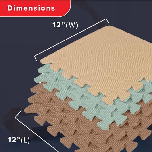 We Sell Mats Interlocking Foam Floor Tiles - 3/8" Thick Sage Mix 36-Pack
