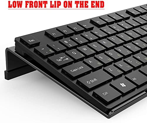 KOTEMON Acrylic Tilted Computer Keyboard Stand for Ergonomic Typing, Keyboard Tray Holder with Silicone Non-Slip Case, Black