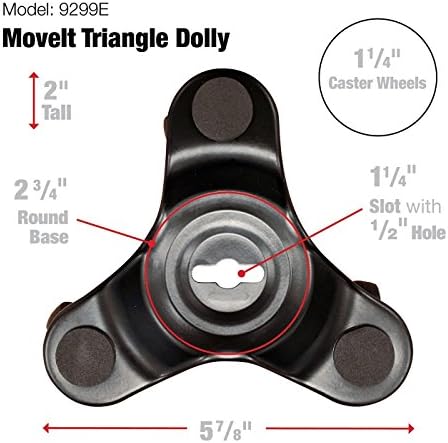 Shepherd Hardware Move-It 9299 6-Inch Steel Tri-Dolly, 200-lb Load Capacity, Black (Pack of 2)