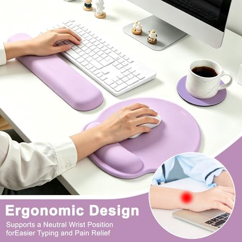 Ergonomic Mouse Pad with Wrist Rest, Mouse Pads for Desk Wrist Support
