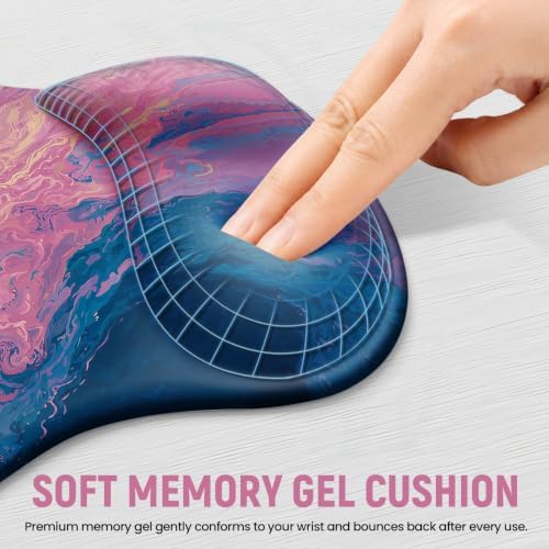 Ergonomic Mouse Pad with Wrist Rest, Gel Wrist Support, Vivid Sea