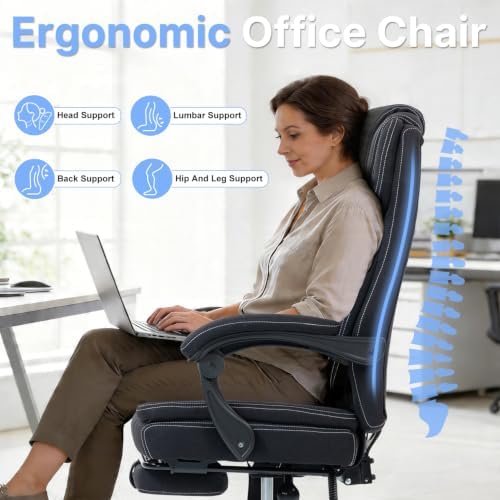 Massage Office Chair with Heat Reclining High Back Desk Chair