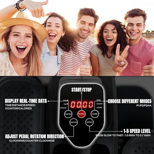 Tappio Under Desk Elliptical, Electric Foot Pedal Exerciser, Fully Assembled Seated Elliptical, Compact Portable Elliptical Machine Trainer with Remote Control, Mini Elliptical Leg Exerciser for Home