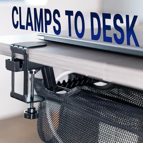 VIVO Black Clamp-on 55 in Mesh Net Cable Management Holder, DESK-AC55MH