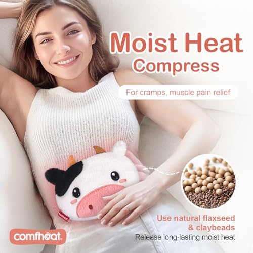 Cow Microwave Heating Pad for Period Cramps, Moist Heat Pack