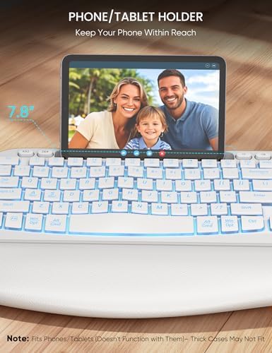 SABLUTE Wireless Keyboard and Mouse Combo, Ergonomic Wave with Wrist Rest