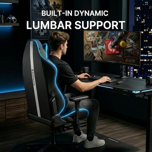 Blacklyte Athena Pro Gaming Chair, Black Leather