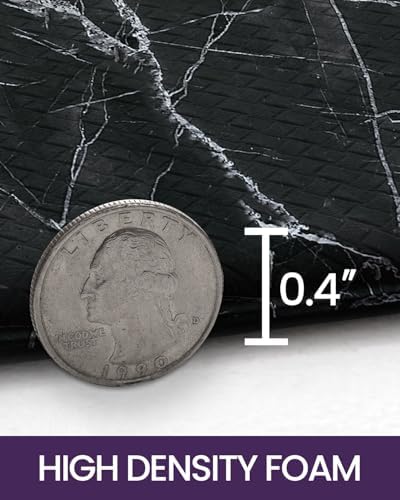 DEXI Kitchen Floor Mats Cushioned Anti Fatigue, 23x107 Black Marble