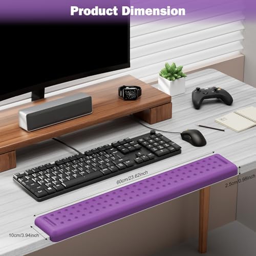 Leolee L-Shaped Desk Long Wrist Rest Elbow 60CM, Purple Arm Rest for Desk