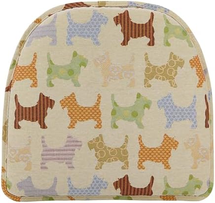 Klear Vu Raindrop The Gripper Non Slip Chair Cushions, Soft & Comfortable Seat Pad, Sitting Pillow for Kitchen, Dining or Office, 2 Count (Pack of 1), Scottie Dogs