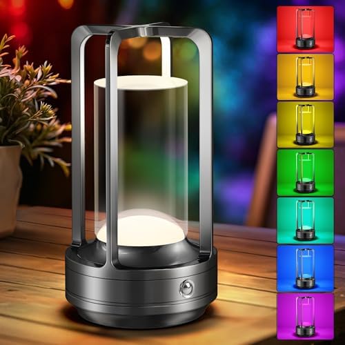 Portable Table Lamp for Outdoor Indoor Cordless Lamp with 10 RGB Colors