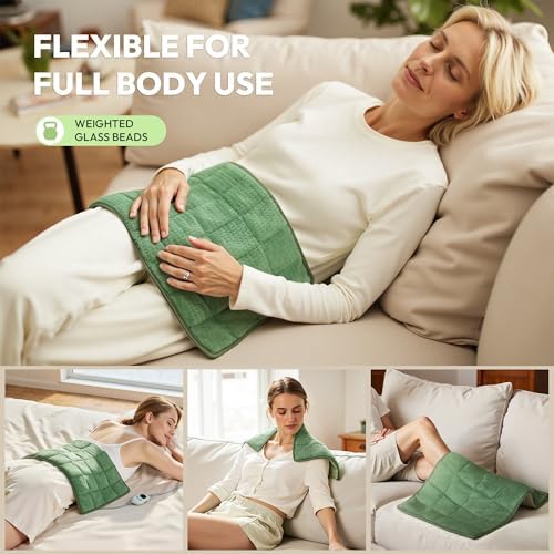 GOTCOZY Heating Pad 12"x24" for Back Pain Relief & Cramps(Sage Green)