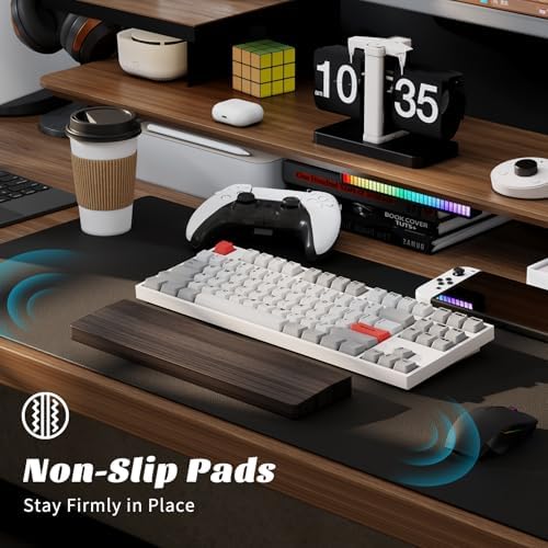 Wooden Wrist Rest, 11.8-inch Length and 22mm Thickness for Small Keyboard, Bamboo Wood Palm Rest, Ergonomic Design for Mechanical Gaming Keyboard