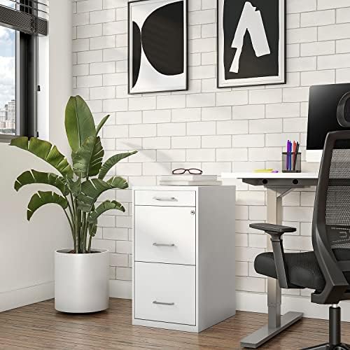STAPLES 3-Drawer Vertical File Cabinet, Letter/Legal, Locking, White
