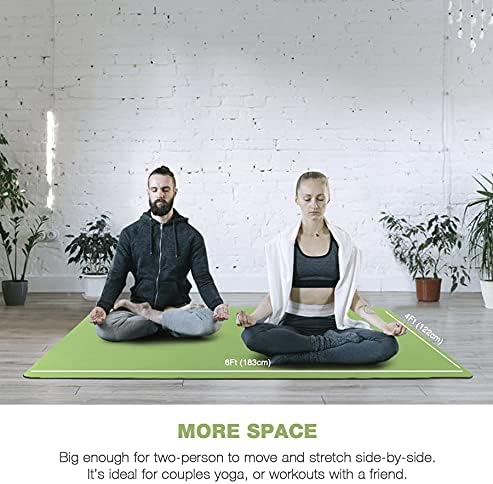 UMINEUX Large Yoga Mat for Men and Women 1/4 & 2/5 Inch Extra Thick TPE Fitness Mat for Home Gym Workout, Non-Slip, Eco Friendly Exercise Mat for Yoga, Pilates, Stretching, Meditation