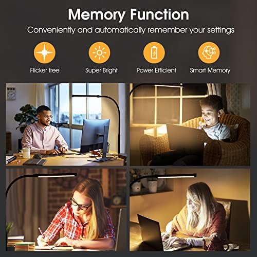 Voncerus LED Desk Lamp with Clamp, Clip on Lights for Home Office, White