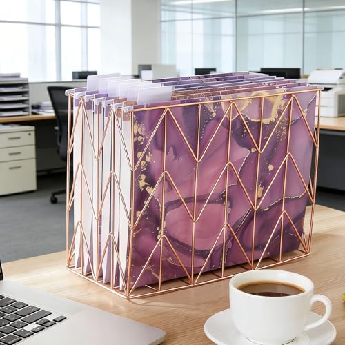 18 piece Letter Size Folder with 1/5 Adjustable Cutting Label, ， 9.5x11 inches, Suitable for Offices, Homes, and Schools, with a Large Purple Pattern