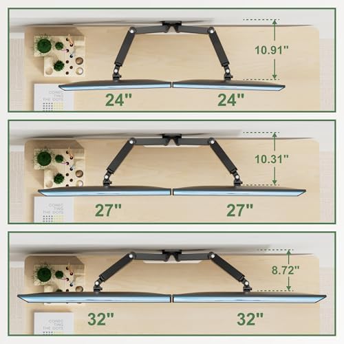 UPGRAVITY Dual Monitor Wall Mount for Two 17-32 inch Flat Computer Screens