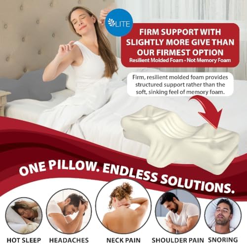 Therapeutica LITE Ergonomic Cervical Pillow for Neck Pain Relief, LRG, GR