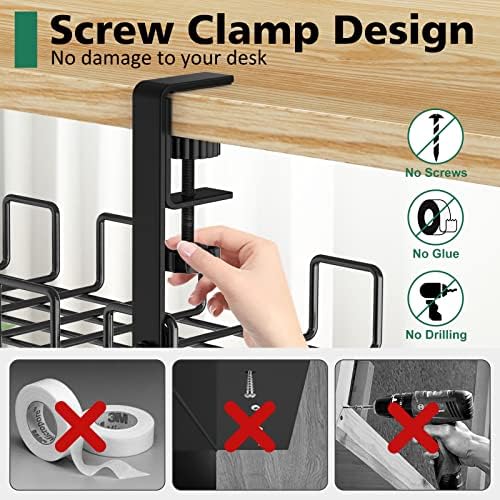 Under Desk Cable Management Tray No Drill Steel 15.7"