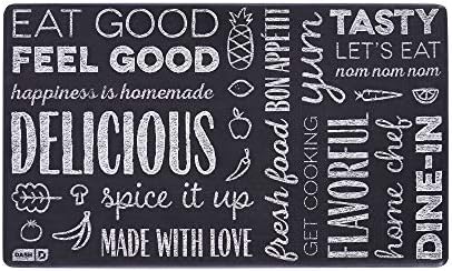 Dash Wellness Mat, Anti Fatigue Comfort Floor Mat - Perfect for Standup Desks, Kitchens, and Garages - Relieves Foot, Knee, and Back Pain - Black Chalkboard Print, 20"x34"