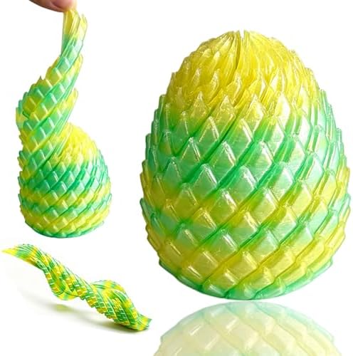 3D Printed Fidget Toys, Twisty Fidget Dragon Egg, Spiral Slippery Egg Toy