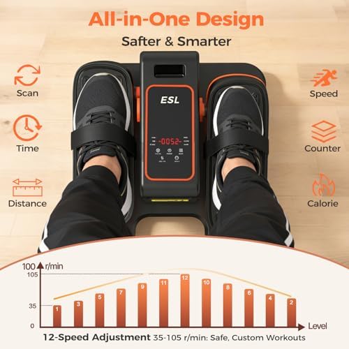 ESL Under Desk Elliptical, Electric Elliptical Leg Exerciser for Seniors