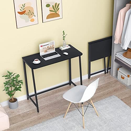 WOHOMO Folding Desk, 31.5" Foldable Computer Table for Small Spaces, Black