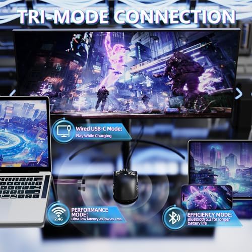 ATTACK SHARK X11 SE Tri Mode Lightweight Wireless Gaming Mouse - Black+Tape