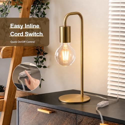 Industrial Modern Bronze Table Lamp 13.5", for Desk or Bedside