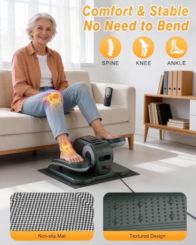 Upgraded Under Desk Elliptical Electric Leg Exerciser for Seniors 12 Speeds