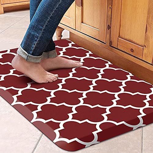 WISELIFE Kitchen Mats and Rugs Cushioned Anti-Fatigue, 17.3"x 28", Red