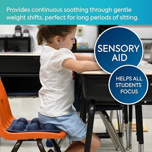 Bouncyband SitSmart Sensory Chair Pad for Kids – Fidget Pad Features 2.25” Diameter Silicon Bumps Ideal for Promoting Sensory Regulation and Improving Focus Anywhere – 12.5” x 11” Kids Toy Ages 3+